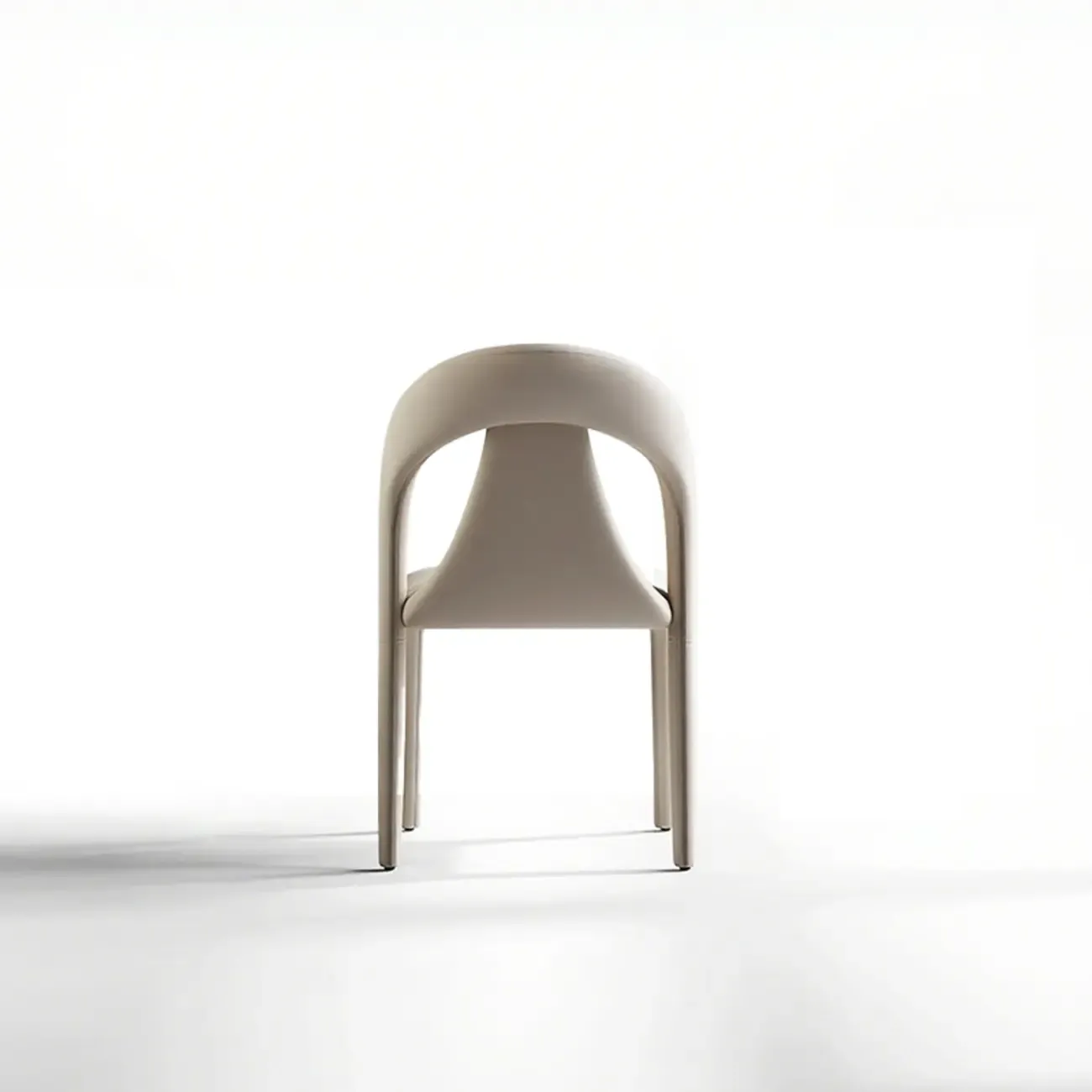 Modern Faux Leather Curved Back Armless Dining Chair Set of 2