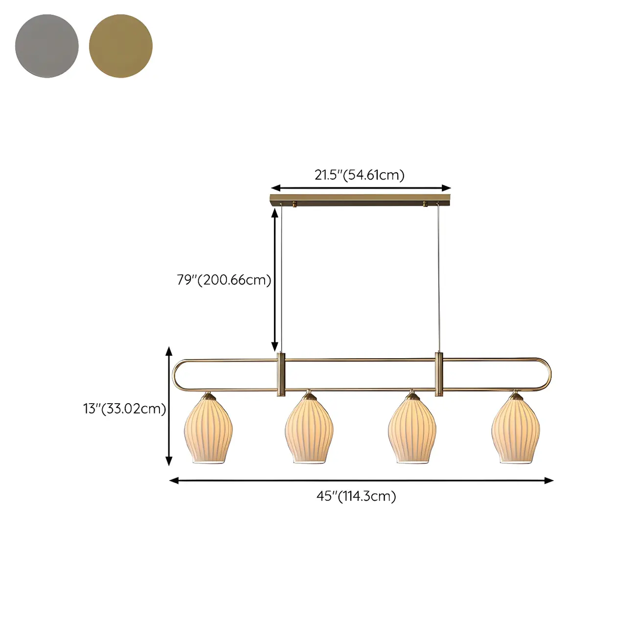 Simple Modern Ceramic Multi-Light Island Pendant Light