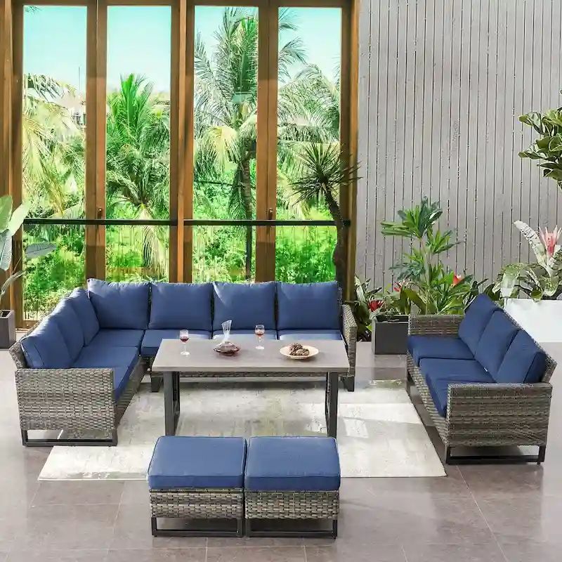 6-Seater Outdoor Sectional Sofa Chair Set