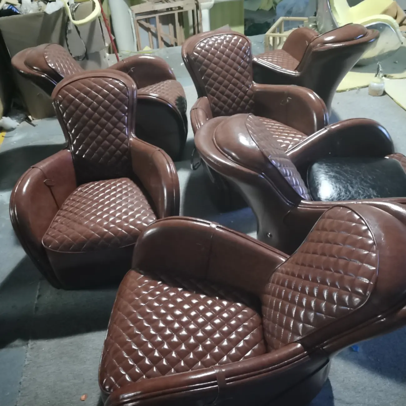 Small Accent Chair Genuine Leather Living Room