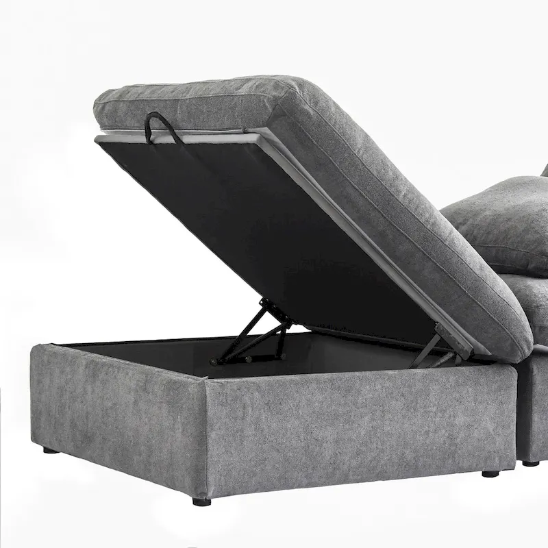 Widen Down Filled 5-Piece Sectional and Ottoman