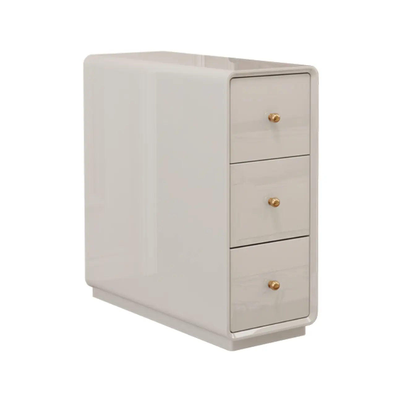 Narrow Rectangle Walnut Wood Side Table with Drawers