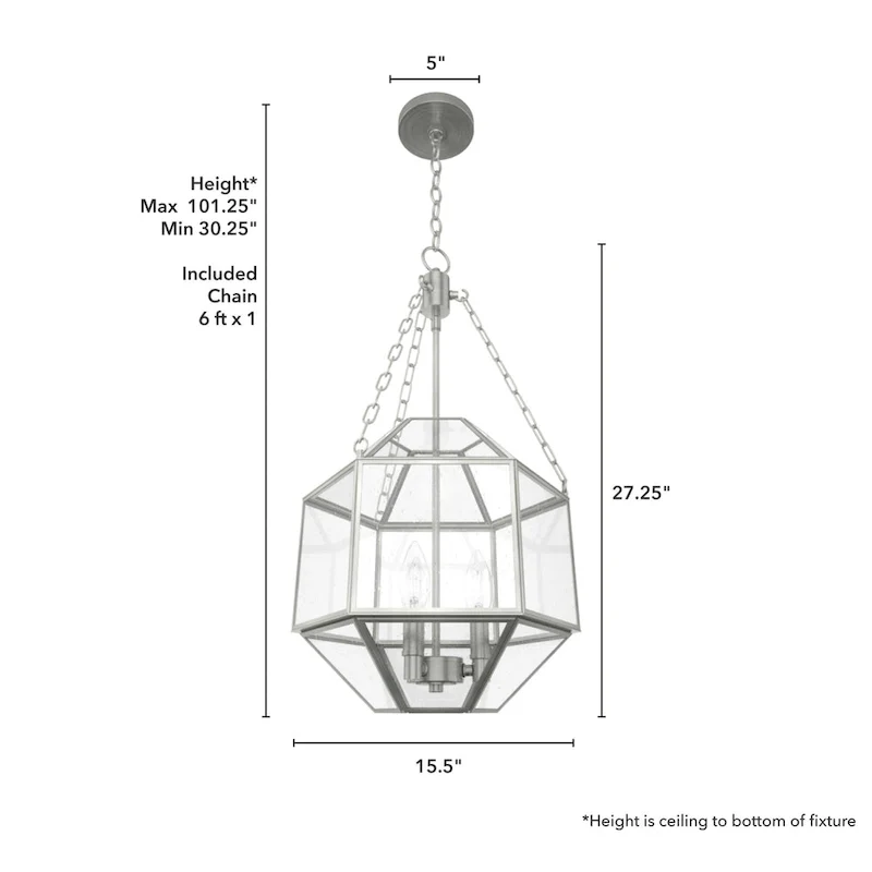 Hunter 15  Indria 3-Light Pendant - Dining Room, Island, Entry - Industrial, Transitional, Geometric