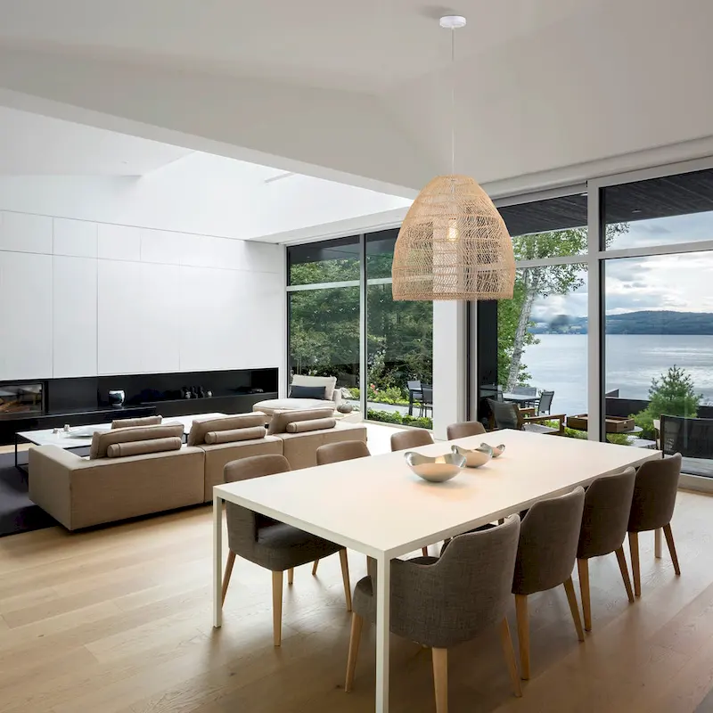 Luka Cream 1-Light Rattan Dome Basket Pendant Light