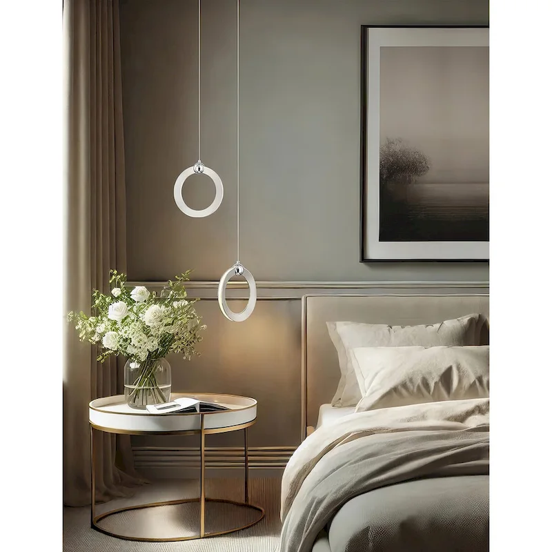 Justice Design Group Hermosa LED 1-Light Mini-Pendant - Brushed Nickel w/ Chrome Accents Finish