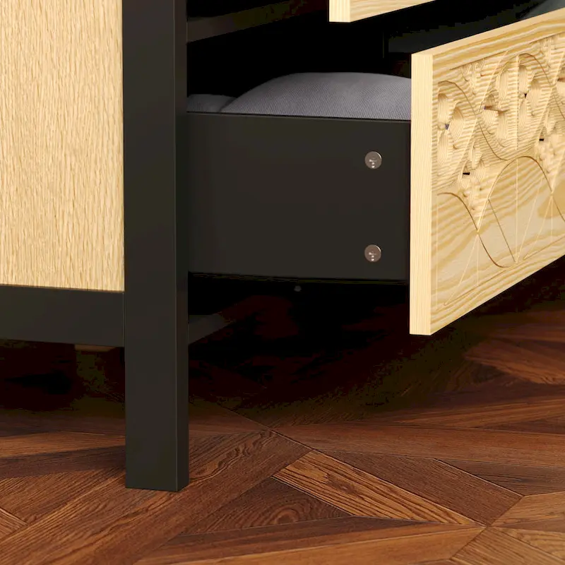 Exquisite Carved and Hollowed Nine Drawer Cabinet Elegance Meets Function Dresser Chest