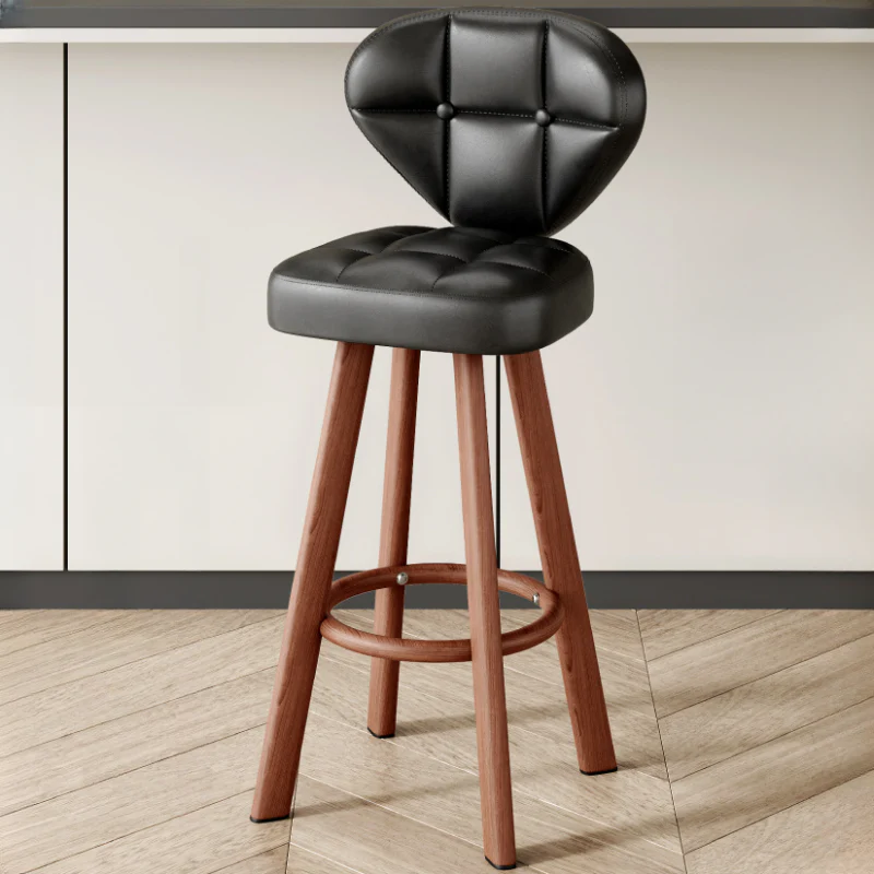 Modern Tufted Counter Height Bar Stools with Metal Footrest