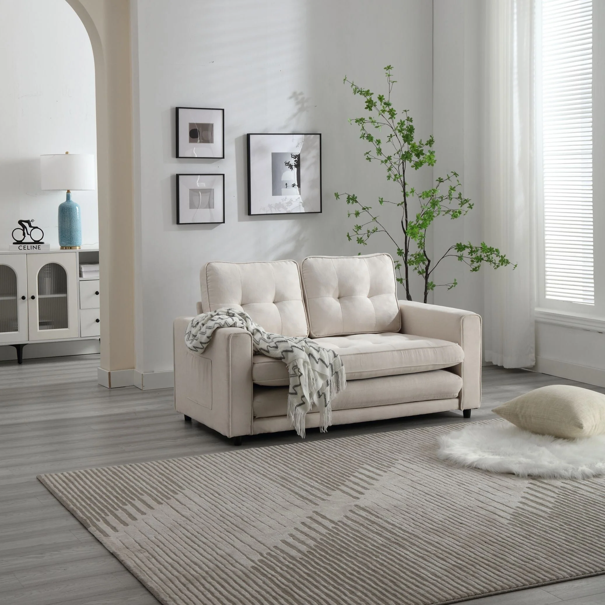 3 Fold Convertible Futon Couch Sleeper Sofa Bed