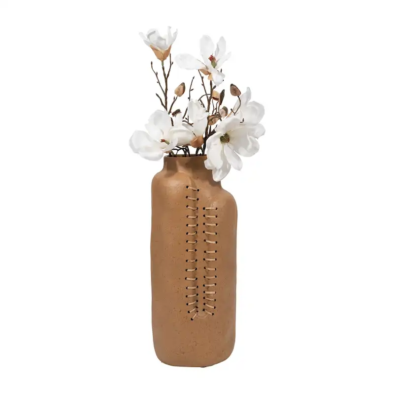 Sagebrook Home Neutral Textured Ceramic Artisan Vase