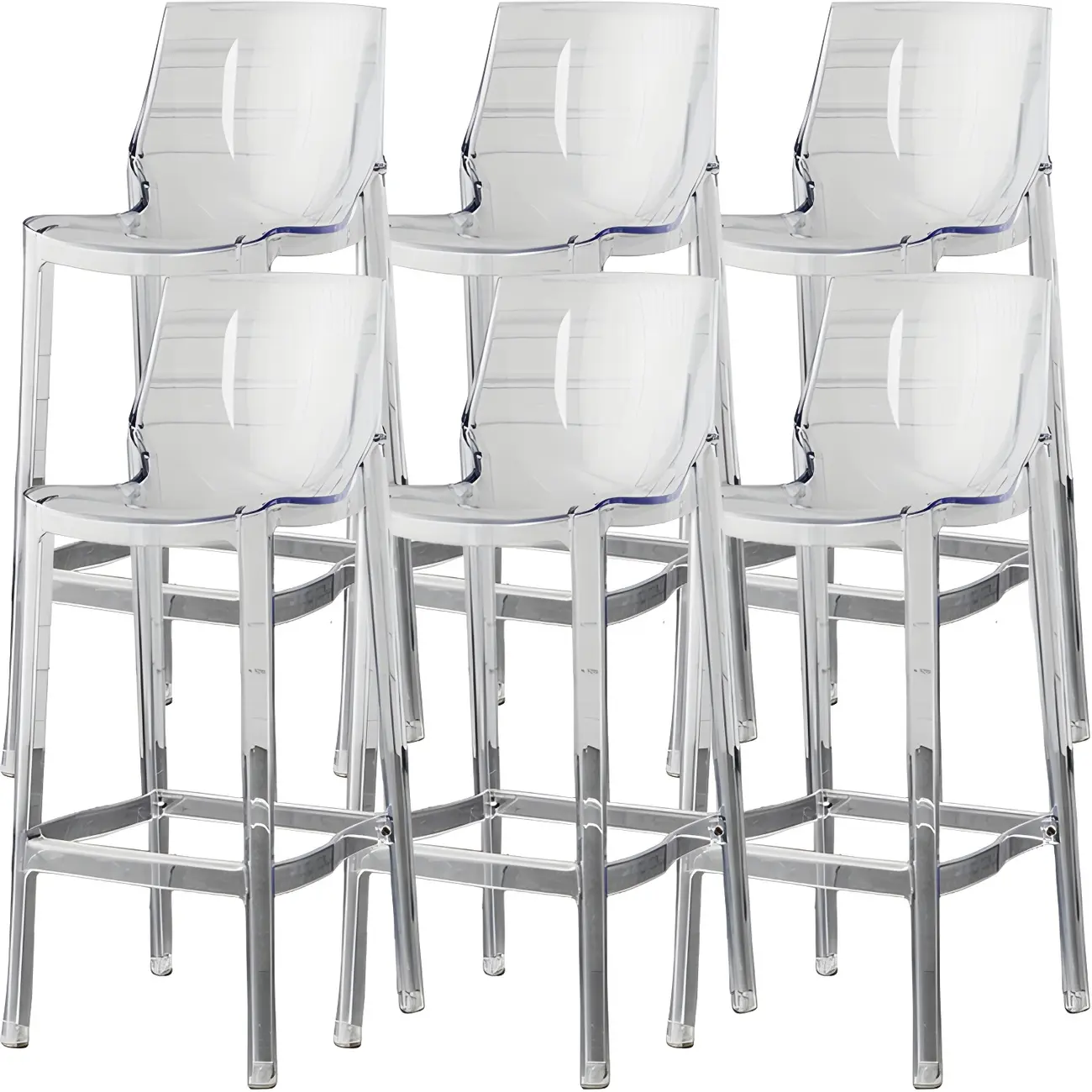Modern Acrylic Transparent Chic Rectangle Durable Bar Stool