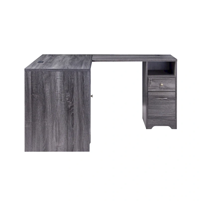 Barlon Transitional 59-inch L-shaped Computer Desk with USBs by Furniture of America