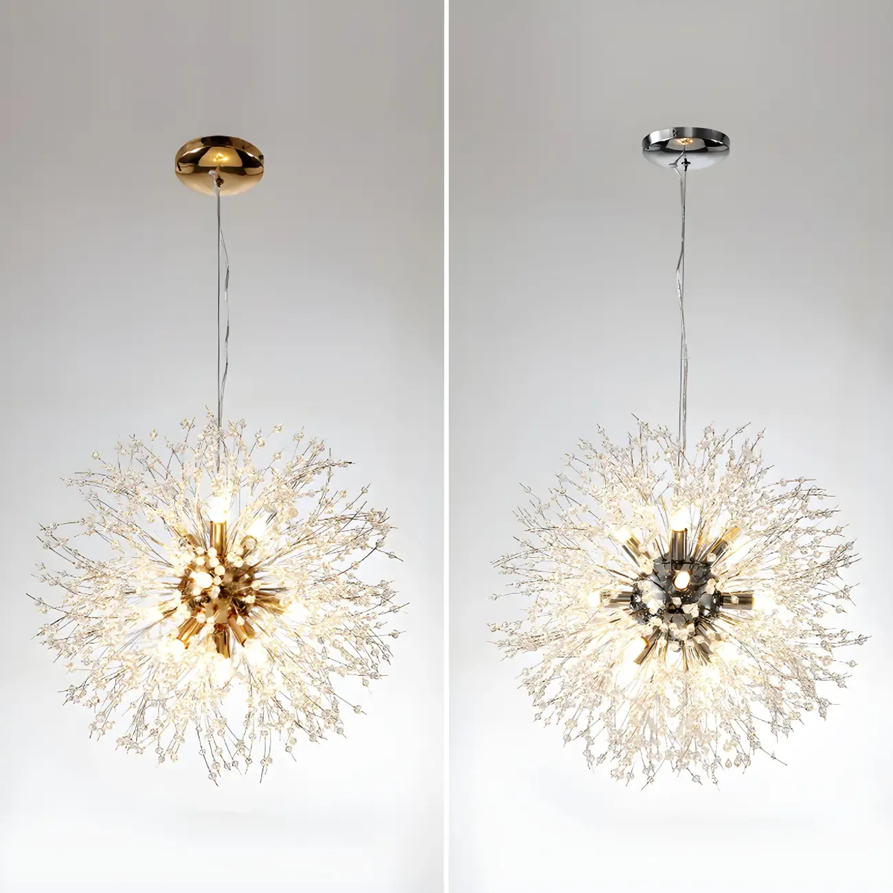Adjustable Modern Gold Crystal Explosion Sputnik Chandelier