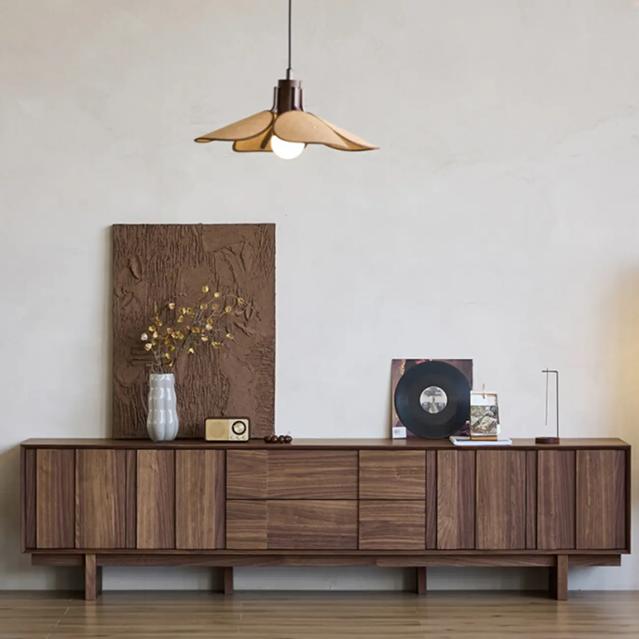 79 Living Room 2-Ter Brown Solid Wood TV Stand with Drawers