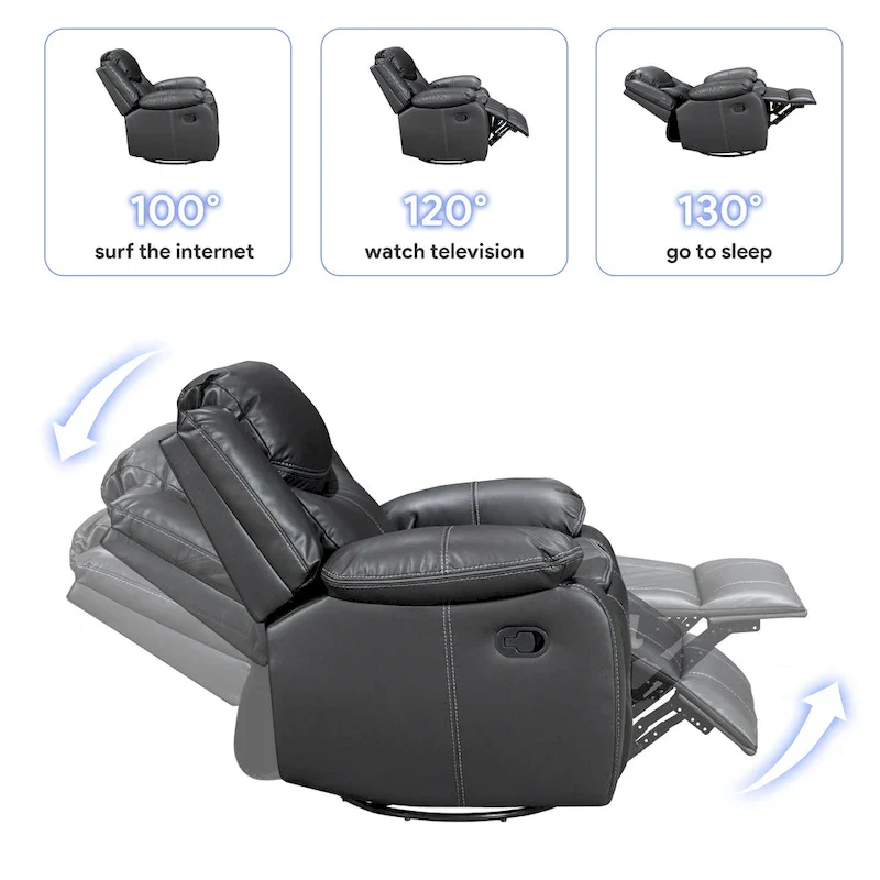 Recliner Rocking Chair With 360 Degree Swivel Recliner