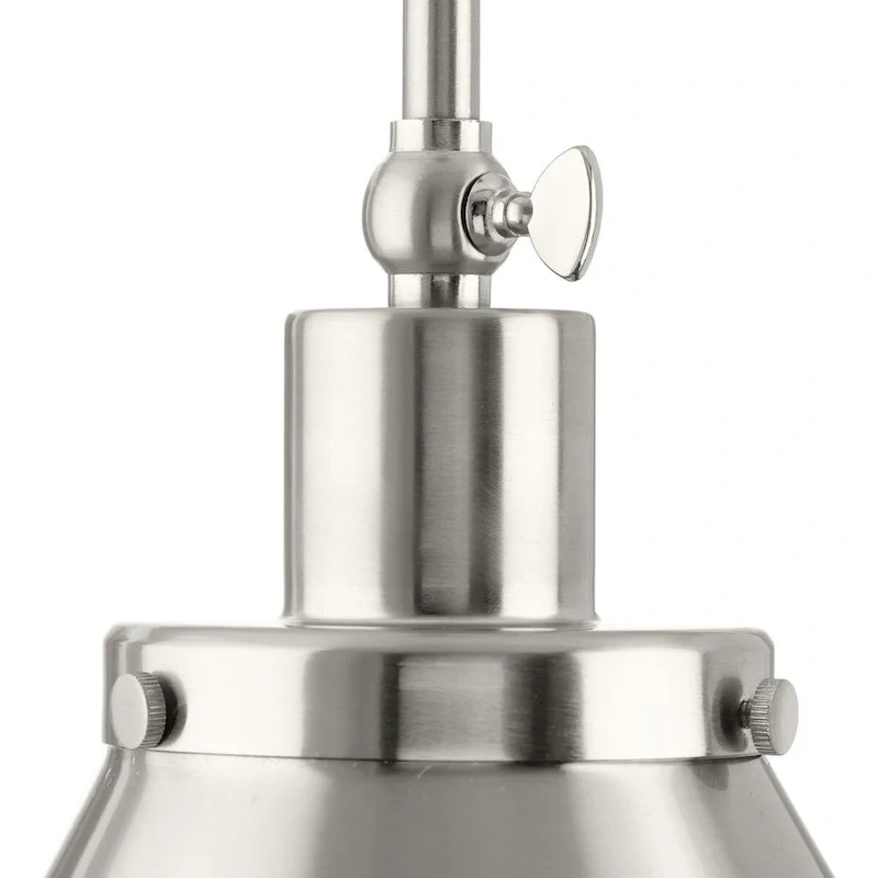 Hinton Collection One-Light Brushed Nickel Modern Farmhouse Pendant - 16 in x 16 in x 14 in