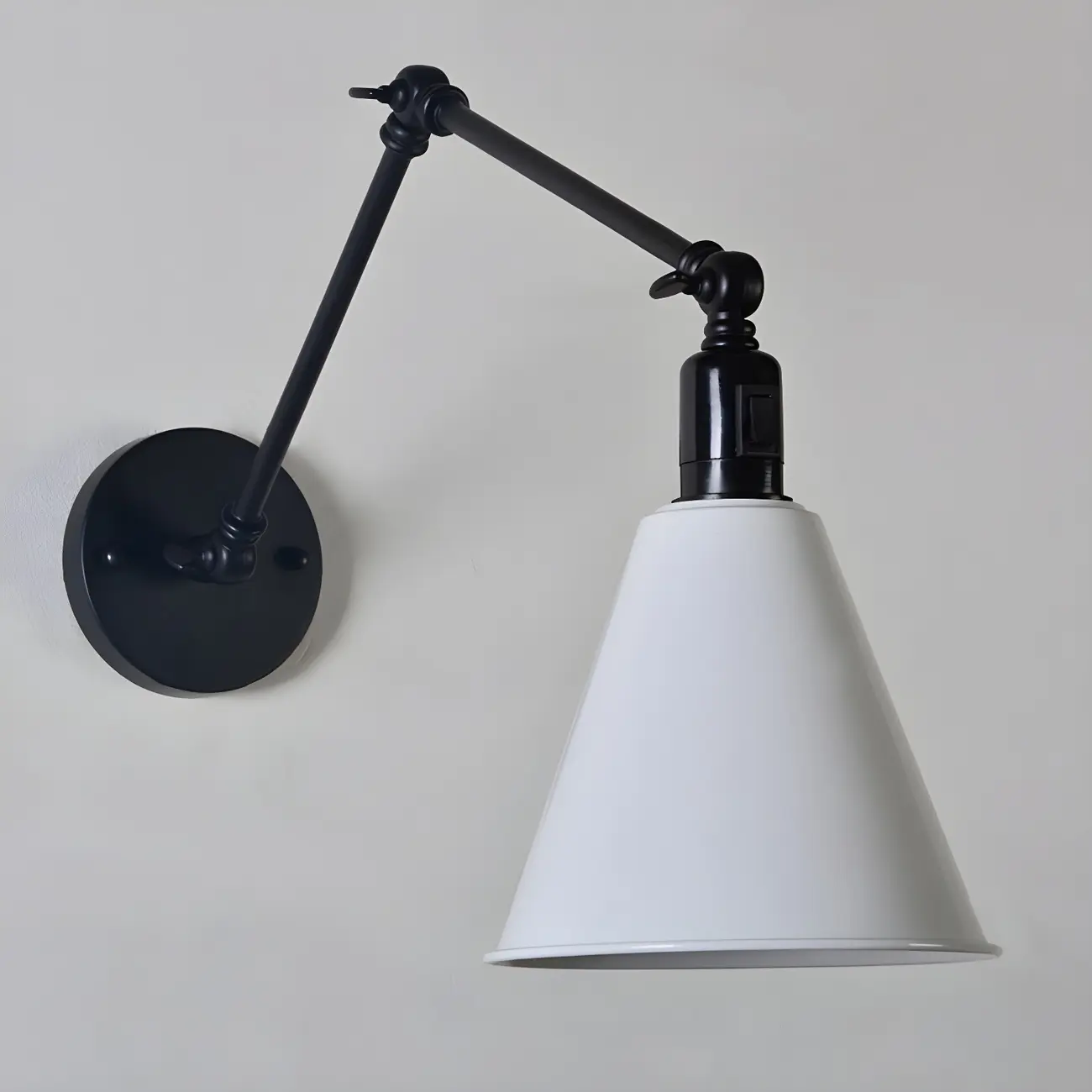 1-Light Cone Metal Swing Arm Wall Light