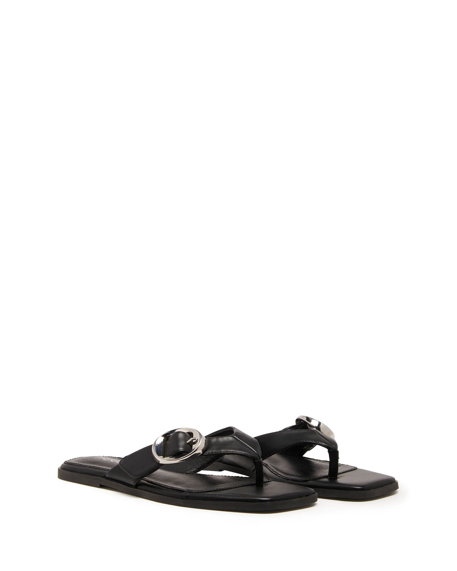 Gallery Thong Sandal Black Smooth