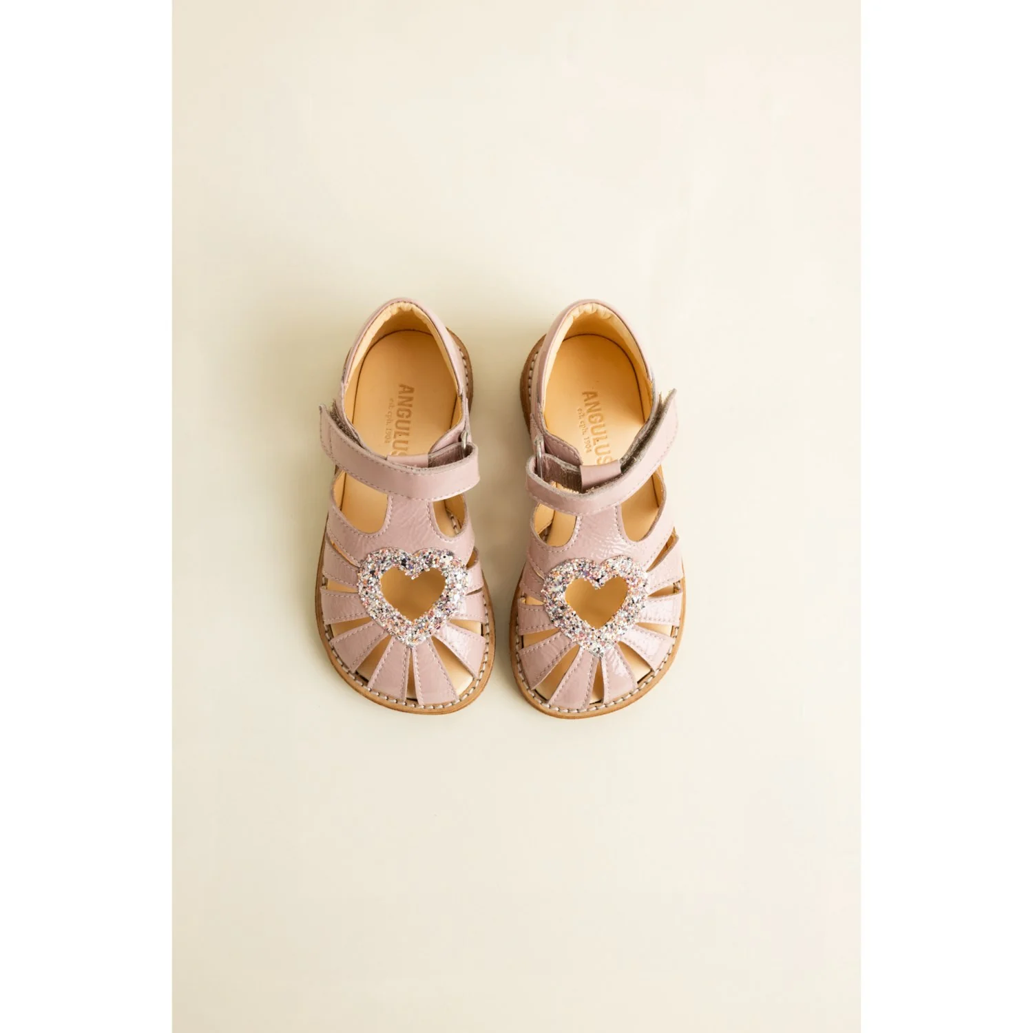 Angulus Rosebud/Rosebud Glitter Hjertesandal Med Glitter Hjerte
