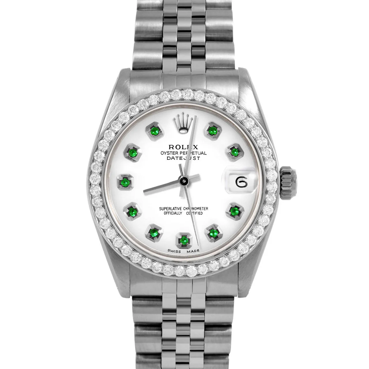 Rolex Datejust 31mm | 6827-SS-WHT-EMD-AM-BDS-JBL