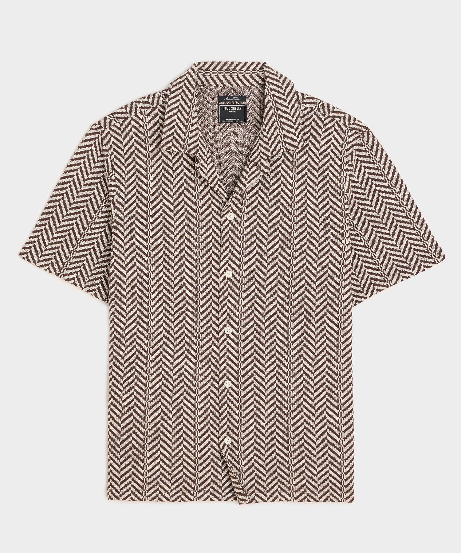 Herringbone Linen-Cotton Polo