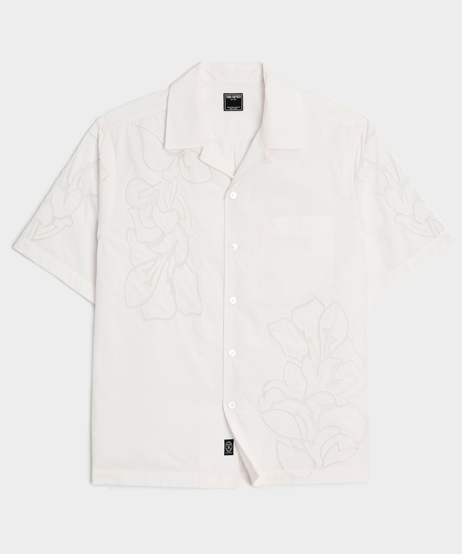 Cropped Cotton Camp Collar Shirt