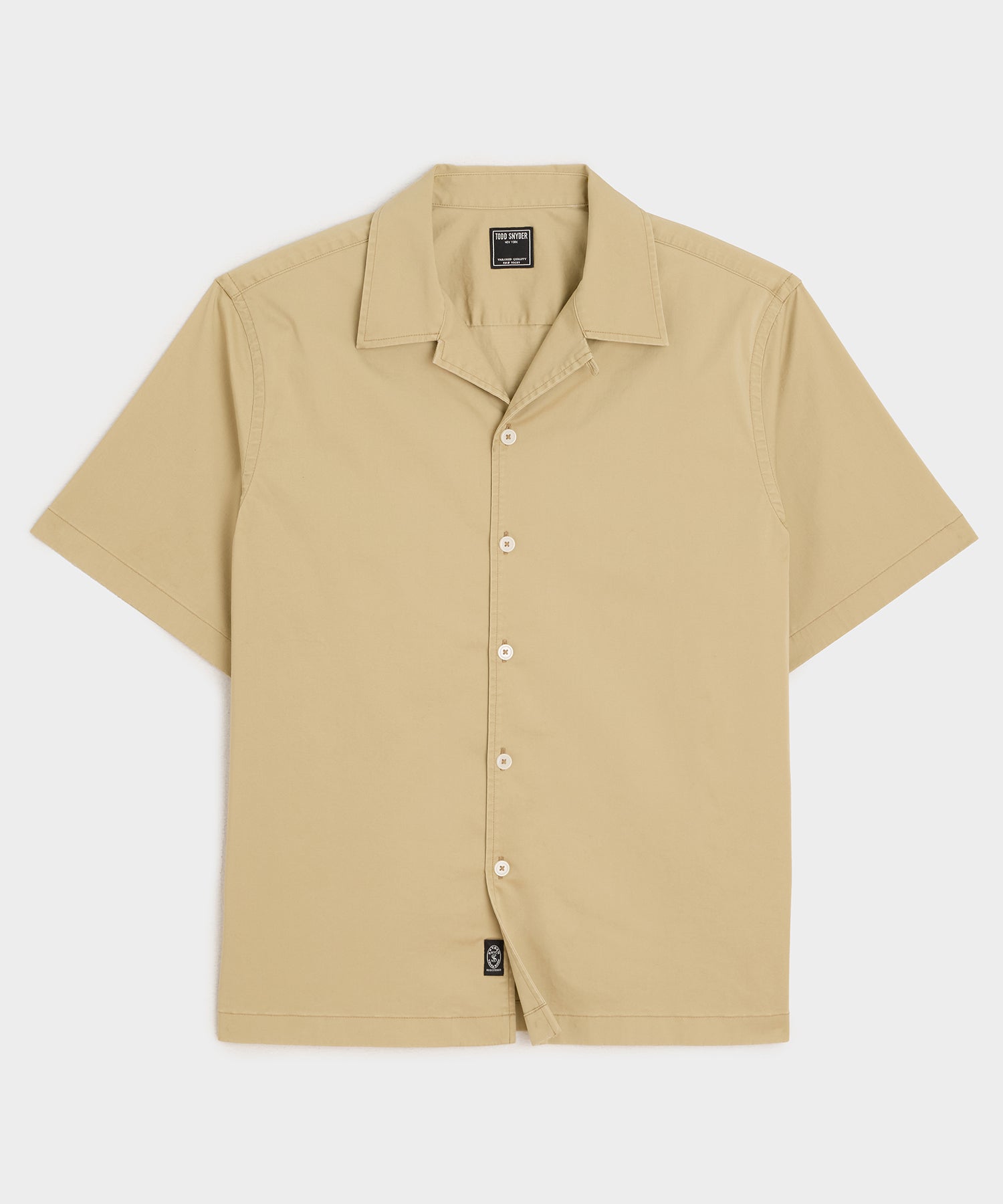 Cropped Poplin Camp Collar Shirt