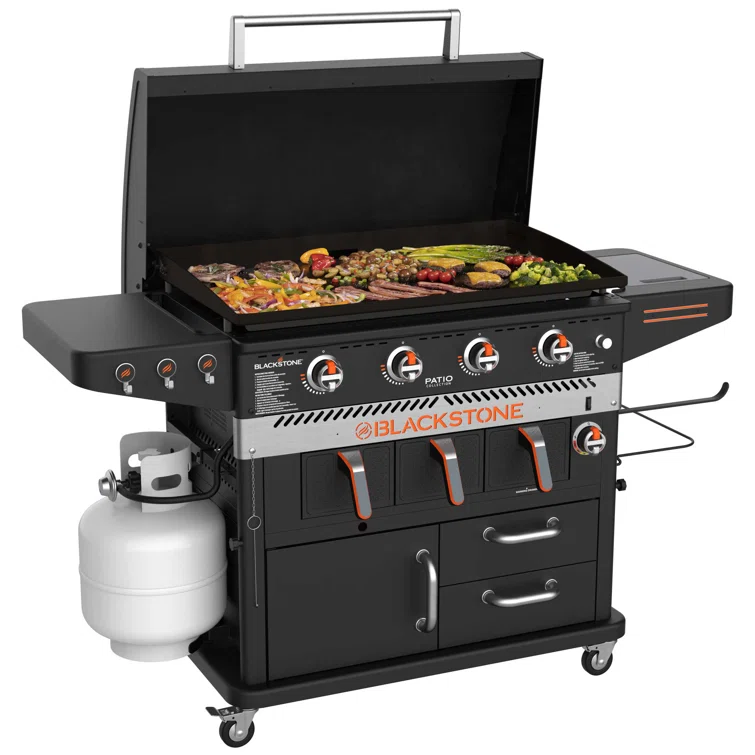Patio Series Blackstone 36 Griddle Cooking Station With Air Fryer And Warming Drawer